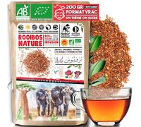 200gr Rooibos Nature BIO, Nabür Rooibos Vrac BIO, Thé Rouge Antioxydant, 0% Théine, 0% Cafféine, Doux, Relaxant