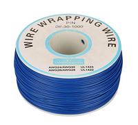 200m Rouleau de Câble Électrique 0.25mm 30AWG 80℃ Câble de Test Isolant PVC Fil Électrique en Cuivre Etamé à un Noyau pour Wrapping, Bleu