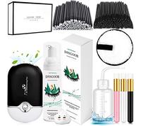200ml/6.7fl.oz Nettoyant pour Extension Cils Mousse Shampoing Pinceaux à Lash Professionnel USB Cils Ventilateur Eyelash Brosses Tampon Démaquillant Réutilisable MicroJetable Brosse