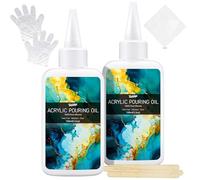 200ml Artists Huile de Silicone pour Pouring, Huile de Silicone Pure pour Verser en Acrylique, Aquarelle et Autres Peintures, Activateur de Cellules Dramatiques Transparentes, Non Toxiques et Inodore