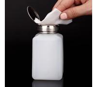 200ml Portable Presse Vide Bouteille Rechargeable Liquide Alcool Pompe Uv Gel Vernis À Ongles Nettoyant Acétone Eau Dissolvant Distributeur