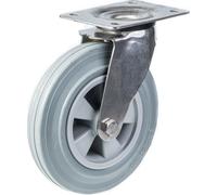 200mm 8" stainless steel castor grey rubber, swivel, 410kg, set of 2