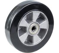 200mm 8" wheel black rubber with aluminium centre 1800kg capacity, set of 4
