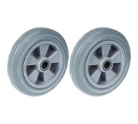 200mm 8" wheel grey rubber tyre with plastic centre 410kg capacity, set of 2