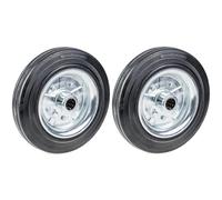 200mm solid rubber wheel, steel centre, 200kg each, 8" truck wheels - set of 2