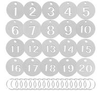 200PCS 1-200 Stainless Steel Number Plate Cards Locker Tags Key Rings Labels 30mm Hanging Portable Metal Tabs For Personalized DIY Pour Sac Casier