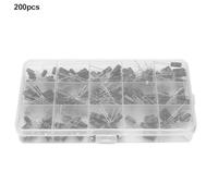 200pcs 10-50v Black Aluminium Electrolytic Capacites 0,1uf-220uf e Cap Ensemble pour les ordinateurs télécommunications