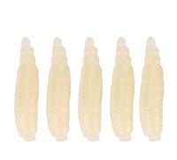 200pcs 17 mm Small Artificial Maggot Grub Soft Lere Life Like Fishing Baits PVC PVC 200pcs pour la pêche en Eau Douce