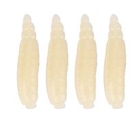 200pcs 17mm Leurres de Pêche Appâts, Doux Faux Ver de Terre d'eau Douce Petit Artificiel Asticot Leurre de Pêche Accessoires de Pêche Appâts de Pêche Jaune