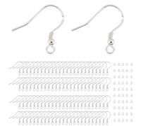 200Pcs 925Argent Crochet Attache Boucles Crochets de Boucle D'oreille D'oreilles HypoallergÉNique Crochets Fil D'oreille avec Dos de SÉCuritÉ pour Fabrication de Boucles D'oreilles Bricolage
