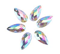 200Pcs Acrylique Rhinestone Flatback Vêtements Décorations, Flatback AB Acrylique Résine Cristal(Water Droplets-Coloful)