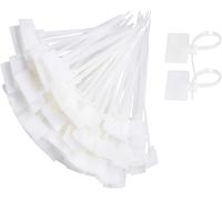 200PCS Attache Cable Blanc Etiquette Cable Electrique Plastique Cable Management Etiquette Cable Reseau Organisateur de Cordes pour Ordinateur La Télé Bureau Marquage des Fils