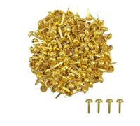 200Pcs Attaches Parisiennes, 1.6*0.8cm Or Mini Brads en Métal Rond Attache Parisienne Rondes, Pointe Clous Rondes Métal pour Scrapbooking Craft Papier Clips de Lettres Décorations Artisanales