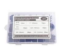 200pcs Cable Claims en nylon | Rype R Type et Pire de type Type pour gestion des câbles sécurisés | Tailles assorties 3/16 pouces à 1 pouce | Substance - De défi et oxydation - (200 pieces - Black