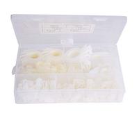 200pcs Cable Claims en nylon | Rype R Type et Pire de type Type pour gestion des câbles sécurisés | Tailles assorties 3/16 pouces à 1 pouce | Substance - De défi et oxydation - (200 pieces - White
