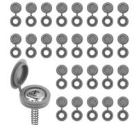 200Pcs Cache Vis à Charnière Bouchon à Vis en Plastique Cache Vis Couvercles à Bouton-Pression à Vis pour Décoration de Meubles Placards Mur(Gris)