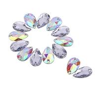 200pcs Cristal Forme de Goutte Diamant Flatback avec Double Trous pour Le Mariage Parti de Bricolage, 2 Couleurs(Multi-Color)
