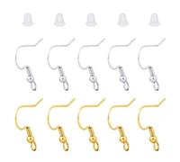 200Pcs Crochets de Boucle D'oreille Plaqués Argent Crochet Attache Boucles D'oreilles HypoallergÉNique Crochets Fil D'oreille avec Dos de SÉCuritÉ pour Fabrication de Boucles D'oreilles Bricolage