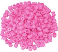 200pcs Disposable Tattoo Pigment Ink Cups Skull Tattoo Ink Cups For Tattoo Permanent Makeup Container Cap Tattoo Accessory Tattoo Kits (Pink)