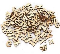 200pcs DIY BOT LETTRE Moule Moule Feuille de bois Pédagogie Jouet Artisanat Décor pour 26 lettres anglaises