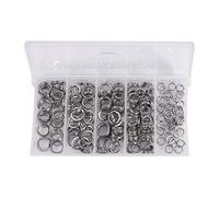 200Pcs Doubles Anneaux Fendus, Connecteur de Chaîne d'Anneau de Kit d'Anneau Fendu de Pêche en Acier Inoxydable