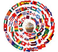 200pcs Drapeaux de Cure Dents, Mini Piques Drapeaux avec 100 Nations Différentes Double Face Pays du Monde Décorations de Cupcakes pour Cupcakes, Plats Plateau de Fruits Décoration