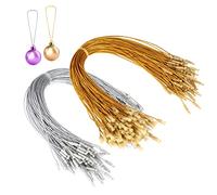 200pcs Ficelle pour Décor de Noël, Cordes pour Cintres d'Ornements et Fournitures de Fête de Sapin (Or, Argent)