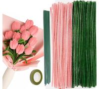 200pcs Fil Chenille, DIY Cure Pipe, Pipe Cleaner Flower Set, Pipe Cleaner Craft Accessoires DIY Twist Bar Bouquet Tulipes Fait Maison matériel Emballage