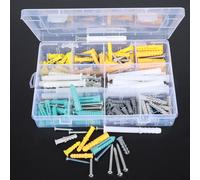 200pcs High Strength Self Tapping Screw Plastic Expansion Wall Anchor Tube Plug Set With Box