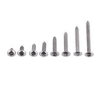 200pcs M3 Vis Autotaraudeuses en Acier Inoxydable à Tête Cruciformes/Plate/Fraisée Vis Autotaraudeuses Vis à Bois M3 x 6/8/10/12/16/20/25/30mm(Set C: Tête Fraisée)