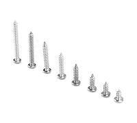 200Pcs M4 Vis Autotaraudeuses en Acier Inoxydable Kit Vis Autotaraudeuses à Tête Cylindrique à Empreinte Cruciforme M4 x 8/10/12/16/20/25/30/35mm