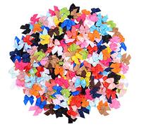 200pcs Mini Satin Ribbon Bows DIY Craft for Sewing Flowers Appliques Crafts Decoration Hair Accessories for Wedding Gift Box (Multicolored) ASIN