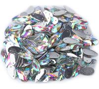 200pcs/Pack Flatback résine acrylique coudre cristal brillant avec accessoires pour artisanat de trou (#1)