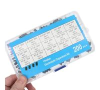 200pcs Radial Capacitors Set 15Values 10V 16V 25V 50V 0.1uF-220uF Electrolytic Capacitor Assortment Kit 0.22uf 2.2uf 100uf