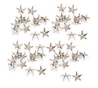 200pcs Rivets en Étoile, 10mm Clous à Griffes Étoilées pour Maroquinerie Métal Punk Rivet pour DIY Décoration de Sacs, Chapeaux et Vêtements(Argent)