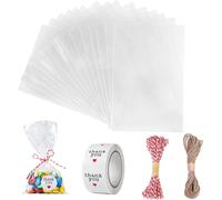 200pcs Sac Plastique Tansparent Opp Pochette Sachet D'emballage Cellophane Biscuit Bonbons Perles Bijoux Cadeau (10 * 15cm)