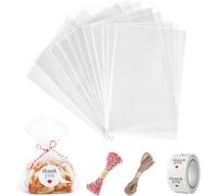 200pcs Sac Plastique Tansparent Opp Pochette Sachet D'emballage Cellophane Biscuit Bonbons Perles Bijoux Cadeau 10 * 15cm (18 * 25cm)