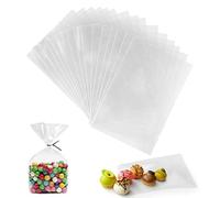 200pcs Sac Plastique Tansparent,Sachets Carré Cellophane Transparents Bonbons,OPP Pochette Sachet d'emballage Cellophane Biscuits Gâteau au Chocolat Confiserie pour Cadeau Mariage (10 * 15cm)