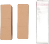 200pcs Set Lesezeichenhülle leere Lesezeichen Display -Karte und transparent Selbstklebstofftasche für Handcraft