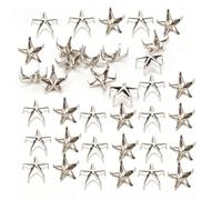 200PCS Star Rivets,Rivets en Étoile,10mm Clous à Griffes Étoilées,Star Studs Claw Rivetss Hand Press Spikes pour bricolage, artisanat du cuir, vêtements, vestes, accessoires de décoration(silver)
