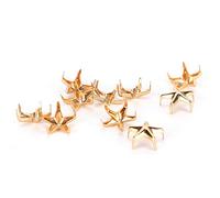 200PCS Star Rivets, Star Studs Claw Rivets Hand Press Spikes pour bricolage, artisanat du cuir, vêtements, vestes, accessoires de décoration de ceintures - 10MM(or)