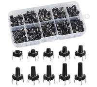 200PCS Tactile Push Button,Switch Micro momentané Tact Assortiment,Interrupteurs à Bouton-Poussoir Tactiles 6x6x4,3/5/6/7/8/9/10/11/12/13 mm