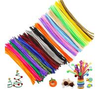 200pcs Tiges De Fils Chenille ColoréS Cure, 30 cm Cure Pipe, Chenille Loisir Creatif Branlants Autocollants, projets de bricolage et d'artisanat,Cure Pipe Chenille，Fils Chenilles