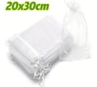 200sacs Réutilisables De Protection Pour Fruits Avec Cordon Vert Barrière Anti-Nuisibles Pour Jardinage Arbres Légumes Raisins Fraises Idéals Pour Protéger Les Cultures Résistants .100pcs.White20x30c