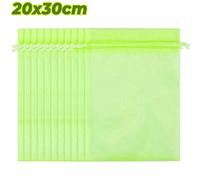 200sacs Réutilisables De Protection Pour Fruits Avec Cordon Vert Barrière Anti-Nuisibles Pour Jardinage Arbres Légumes Raisins Fraises Idéals Pour Protéger Les Cultures Résistants .100pcs.Green20x30c