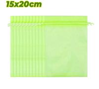 200sacs Réutilisables De Protection Pour Fruits Avec Cordon Vert Barrière Anti-Nuisibles Pour Jardinage Arbres Légumes Raisins Fraises Idéals Pour Protéger Les Cultures Résistants .100pcs.Green15x20c