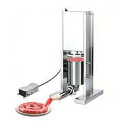 200w Automatic Sausage Linker Machine︱Electrique Poussoir a Saucisse︱Générique Poussoir à Saucisses Vertical 4L︱Acier Inoxydable︱3 Tubes Inclus︱Pédale De Commande︱Pour Cuisine,Domicile