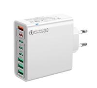 200W Chargeur USB C, Chargeur Rapide 3.0 avec 4 USB-A + 4 USB-C, 8 Ports Prise Multiple, 65W Adaptateur Chargeur Compatible avec MacBook Pro/Air Laptop, iPhone, iPad Pro, Galaxy, SteamDeck