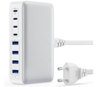200W Chargeur Usb C, Chargeur Rapide Avec Gan Iii Tech, 8 Ports Pd Qc Pps Prise Multiple, 65W Adaptateur Chargeur Laptop Compatible Avec Macbook Pro/Air Laptop, Iphone, Galaxy, Ste[PHP52506924]