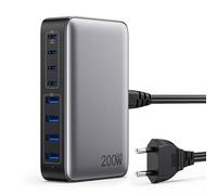 200W Chargeur USB C, Chargeur Rapide avec GaN III Tech, 8 Ports PD QC PPS Prise Multiple, 65W Adaptateur Chargeur Laptop Compatible avec MacBook Pro/Air Laptop, iPhone, iPad Pro, Galaxy, SteamDeck